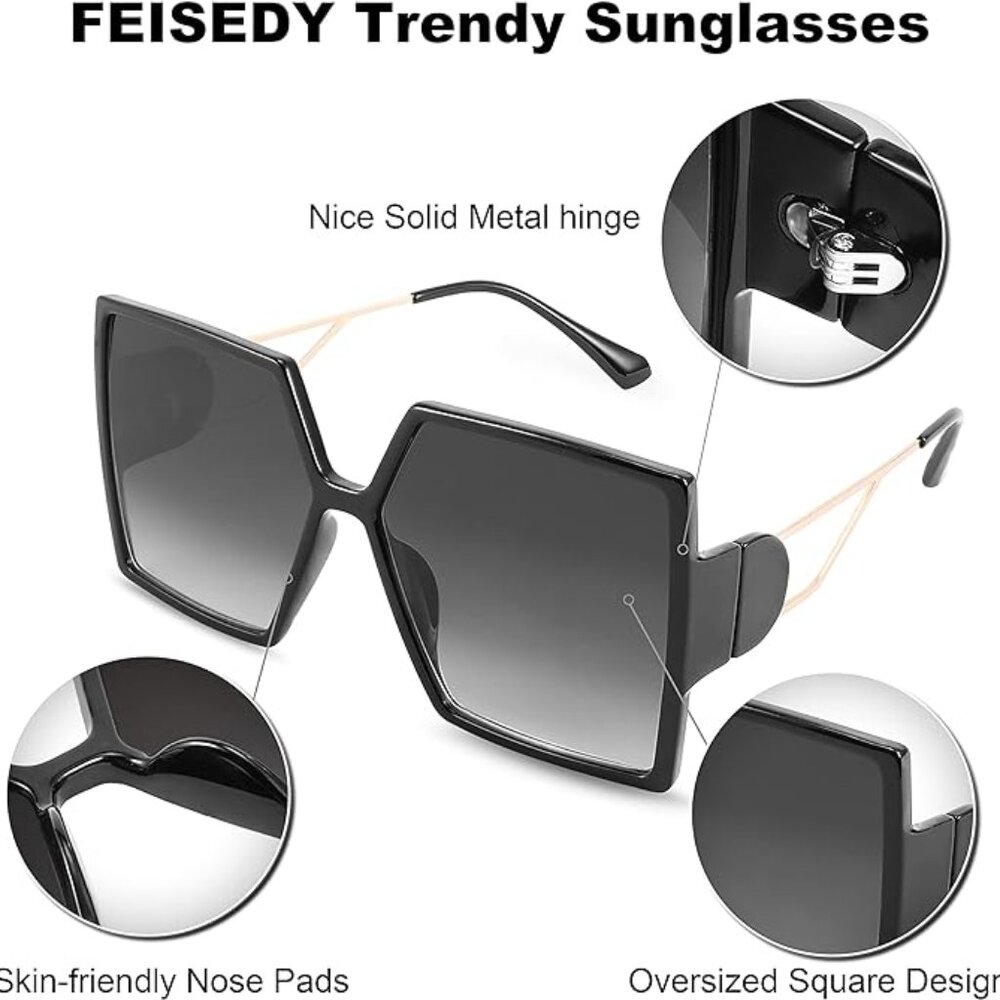 Light Shape Design ~ Large Square Sunglasses - image 4